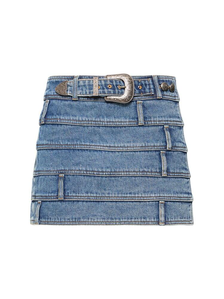 ANDERSSON BELL Dua Multi Waist Denim Mini Skirt Cover