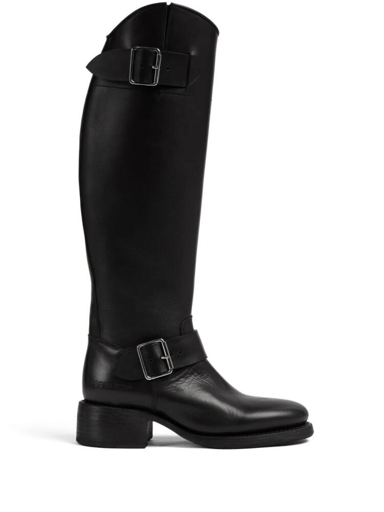 DSQUARED2 logo-debossed leather boots - Black Cover