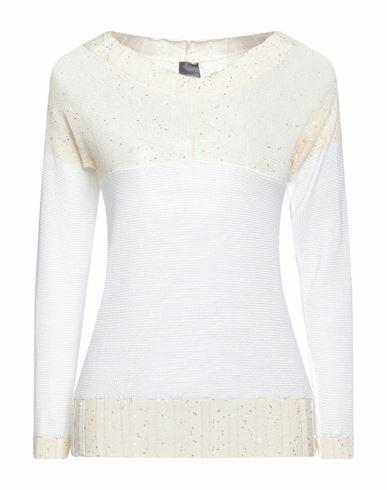 Lorena Antoniazzi Woman Sweater White Cotton, Polyester Cover