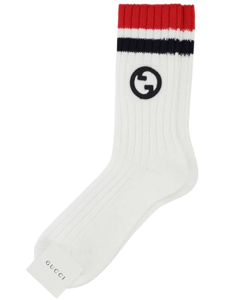 Gucci embroidered-logo socks - White Cover