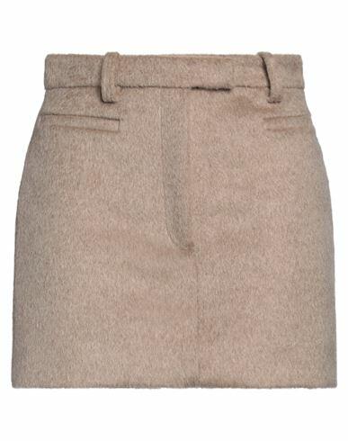 Tela Woman Mini skirt Khaki Virgin Wool, Mohair wool, Polyamide Cover