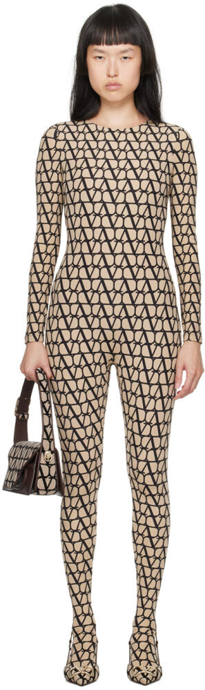 Valentino Beige Iconographe Jumpsuit Cover