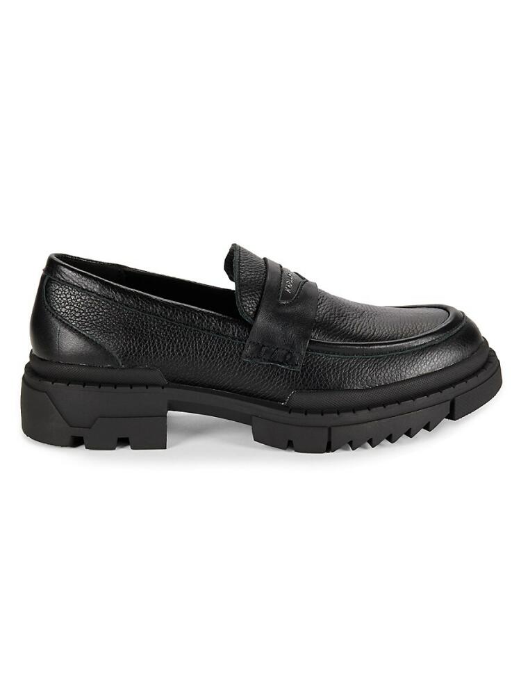 Karl Lagerfeld Paris Men's Leather Chunky Penny Loafers - Black Cover