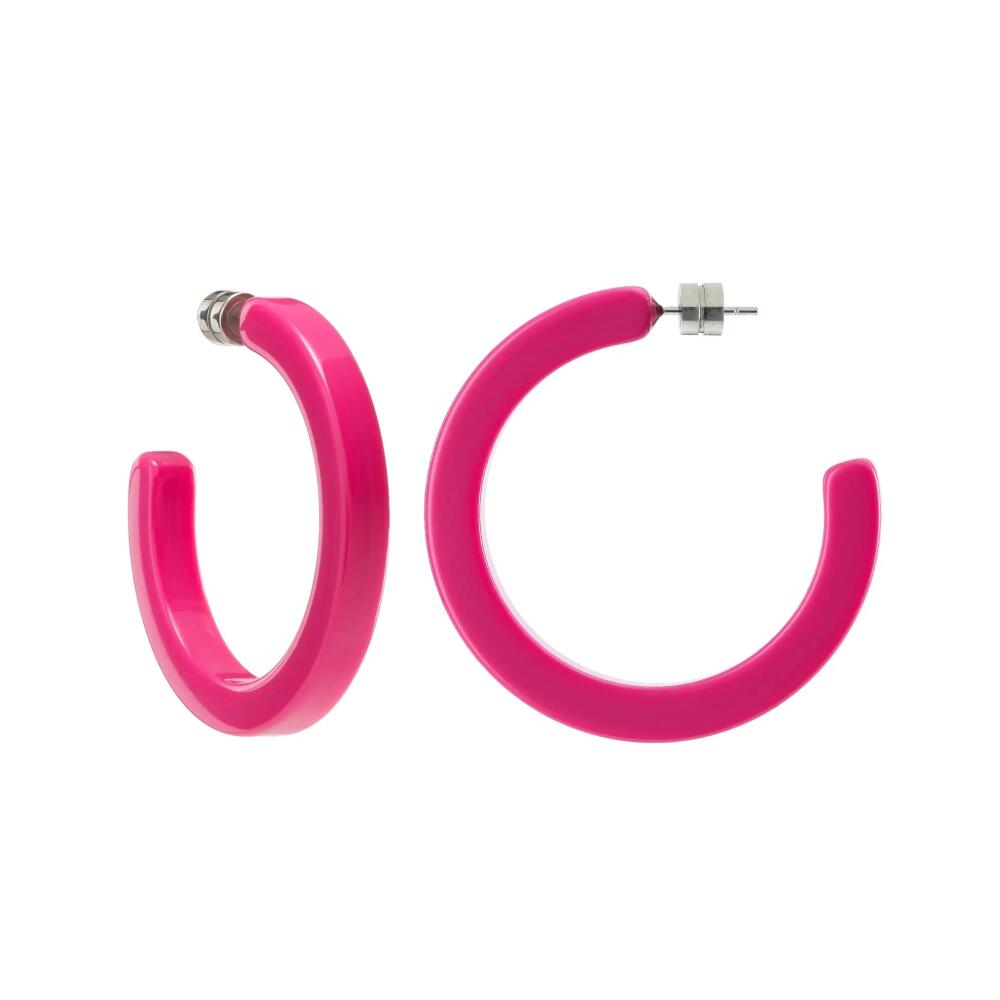 MACHETE Midi Hoops in Neon Pink Cover