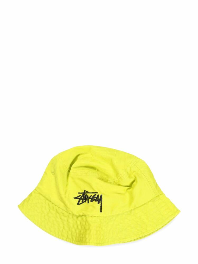 Stüssy embroidered-logo cotton bucket hat - Yellow Cover