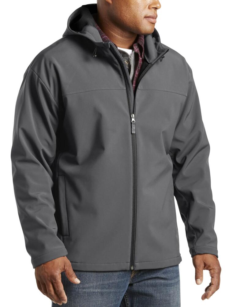 Harbor Bay by DXL Hooded Bonded Fleece Jacket in Charcoal Blk Cover