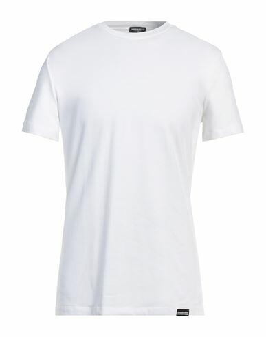 Dsquared2 Man Undershirt White Cotton, Elastane Cover