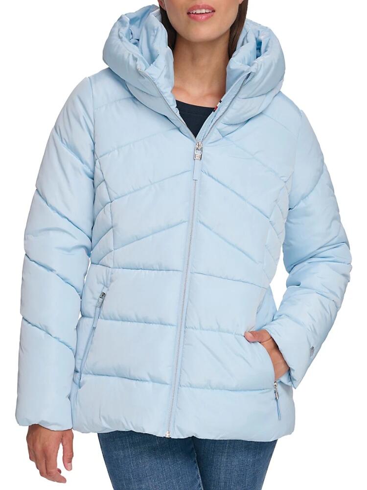 Tommy Hilfiger Women's Channel Quilt Puffer Jacket - Cerulean Cover