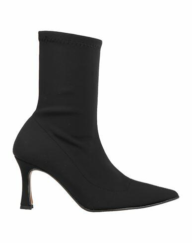 Divine Follie Woman Ankle boots Black Lycra Cover