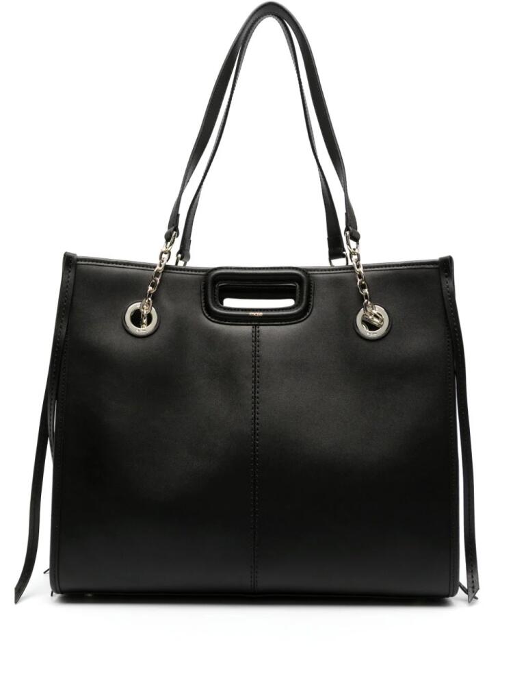 Maje fringed leather tote bag - Black Cover