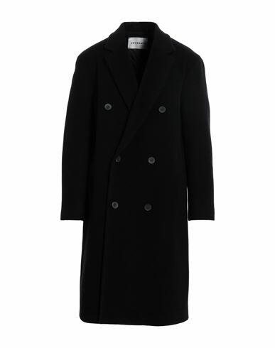 Amaranto Man Coat Black Wool, Polyamide, Polyester Cover