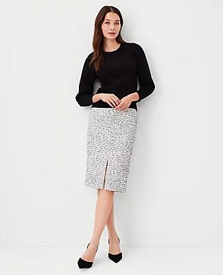 Ann Taylor Tweed Front Slit Pencil Skirt Cover