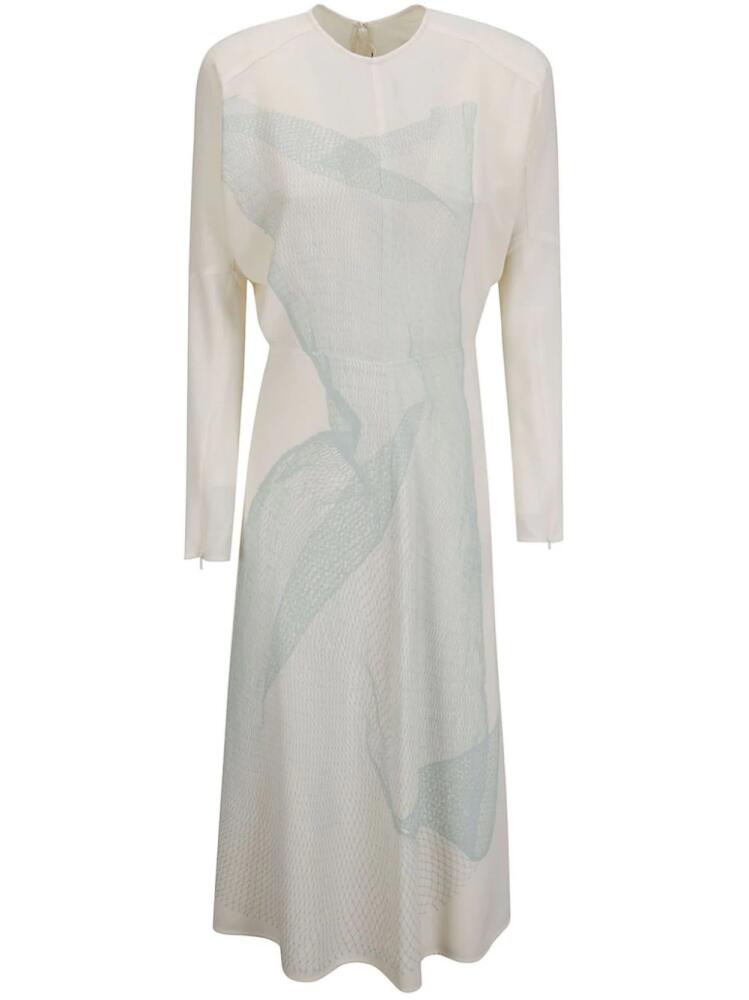 Victoria Beckham contorted-net maxi dress - White Cover