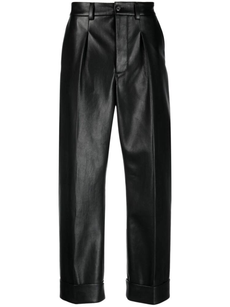 Nanushka straight-leg leather trousers - Black Cover