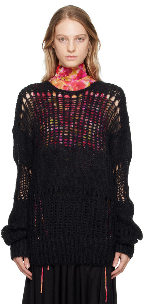 OPEN YY Black Irregular Sweater Cover