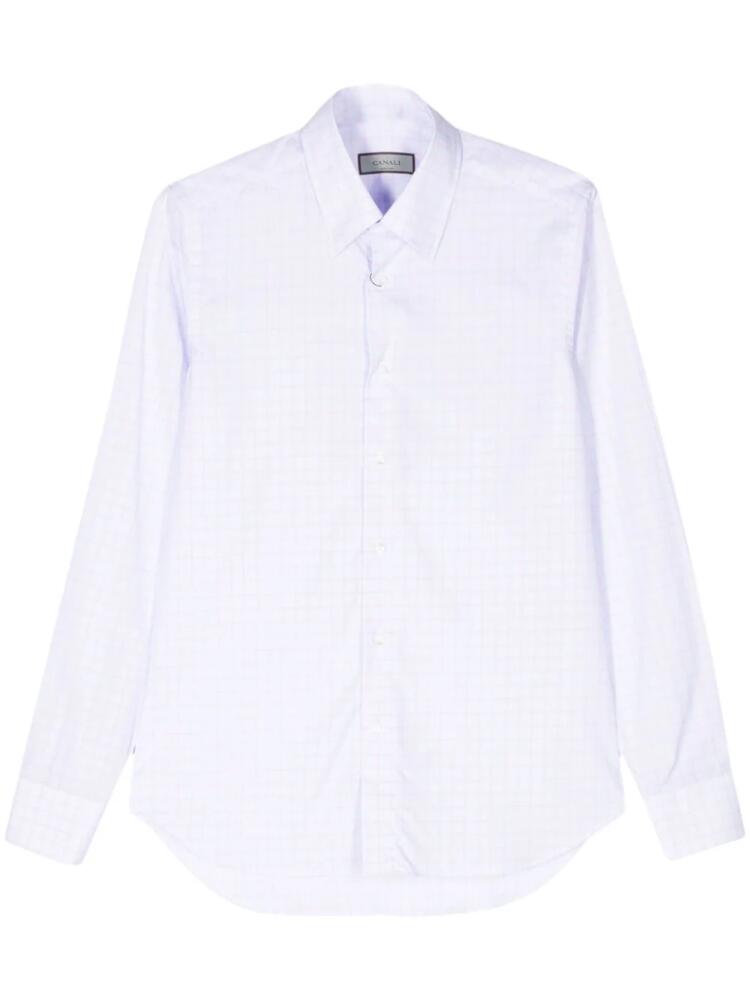 Canali grid-pattern cotton shirt - Blue Cover