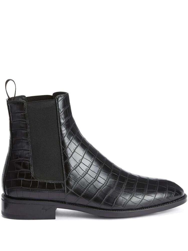 Giuseppe Zanotti Ryim crocodile-effect boots - Black Cover