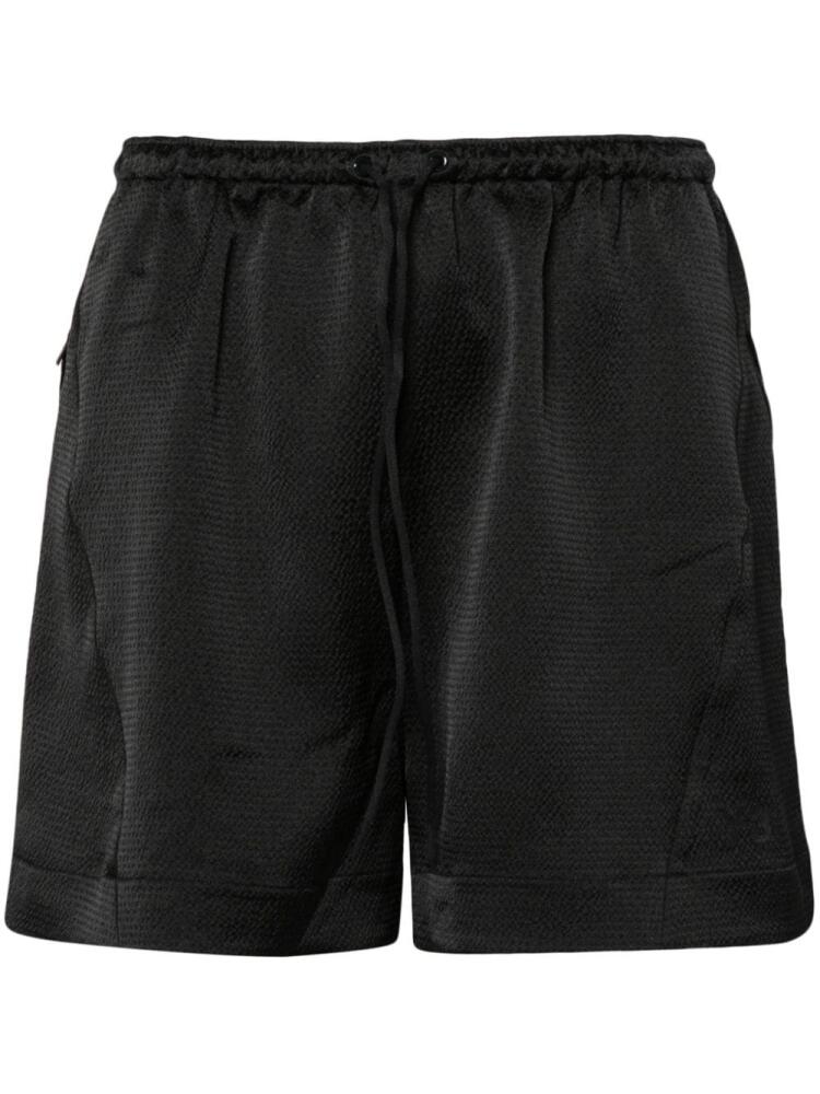 Y-3 seersucker-texture track shorts - Black Cover