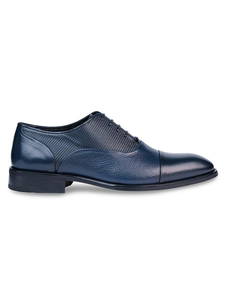 Vellapais Men's Leather Oxfords - Navy Blue Cover