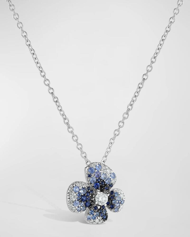 Miseno Ischia 18K White Gold Blue Sapphire and Diamond Pendant Cover