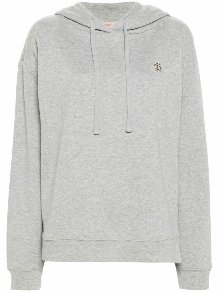 TWINSET logo-plaque hoodie - Grey Cover