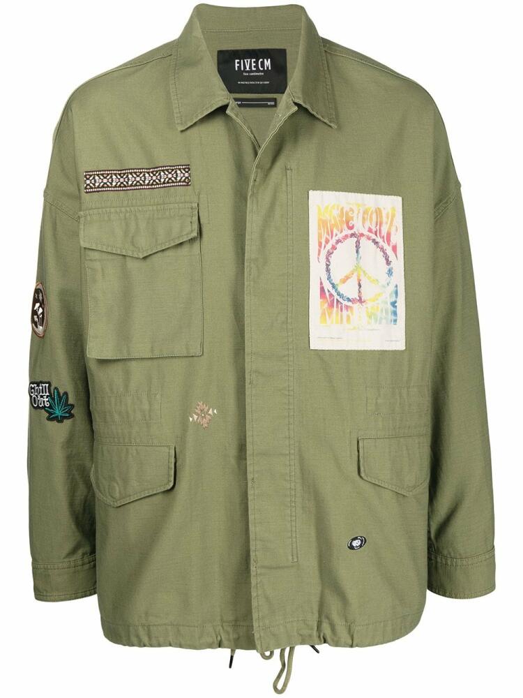 FIVE CM patch detail cotton jacket - Green Cover