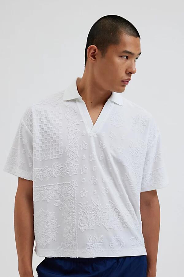 Standard Cloth Foundation Terry Polo Shirt Top in White Cover