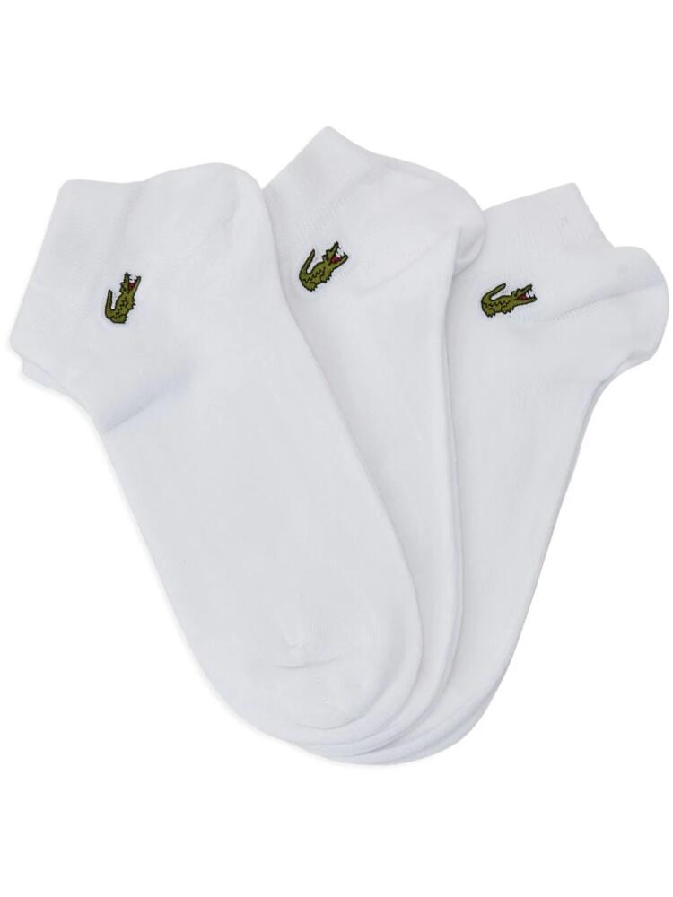 Lacoste logo-embroidered socks (pack of three) - White Cover