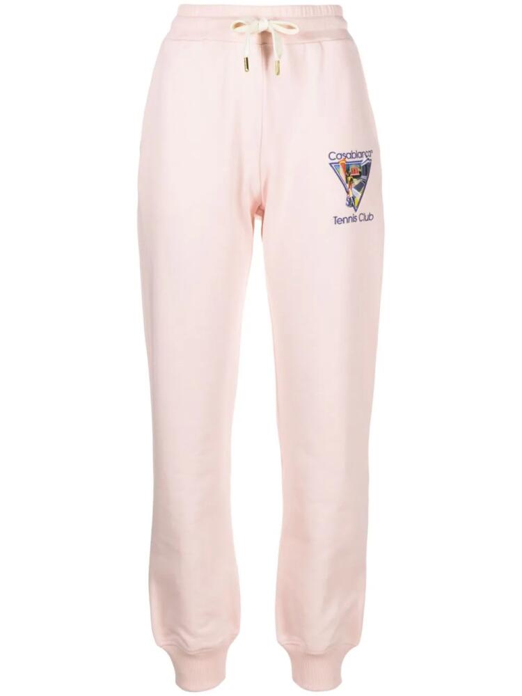 Casablanca Tennis Club-embroidery track pants - Pink Cover