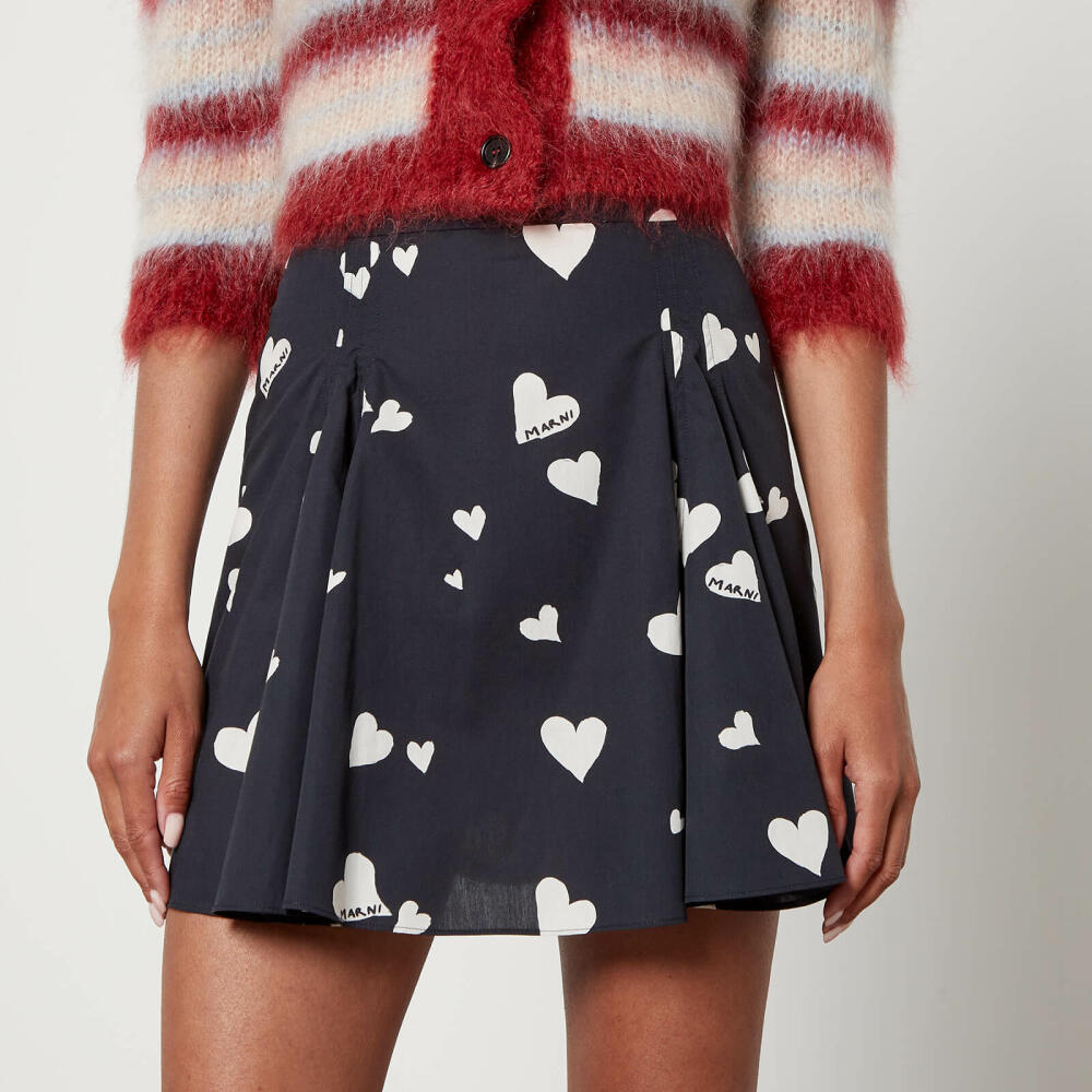 Marni Printed Cotton-Poplin Mini Skirt Cover