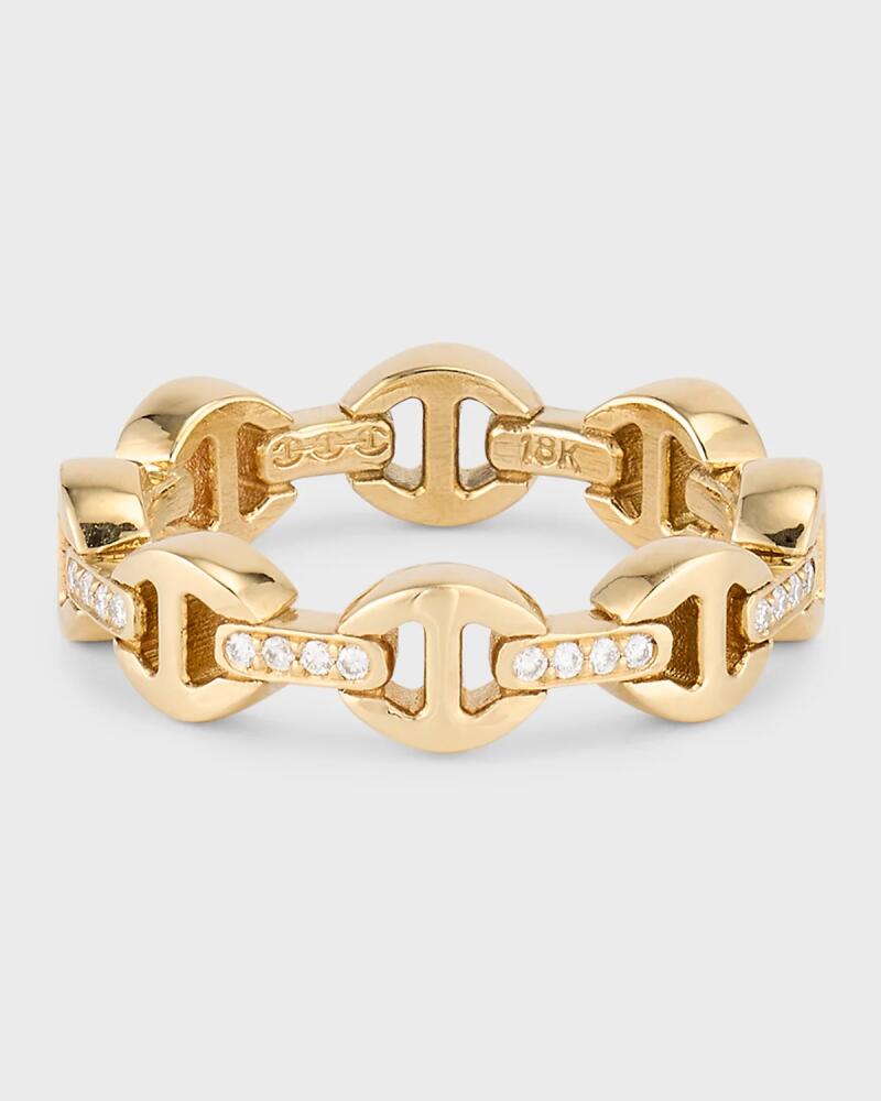 Hoorsenbuhs 18K Yellow Gold Dame Tri-Link Diamond Bridge Ring Cover