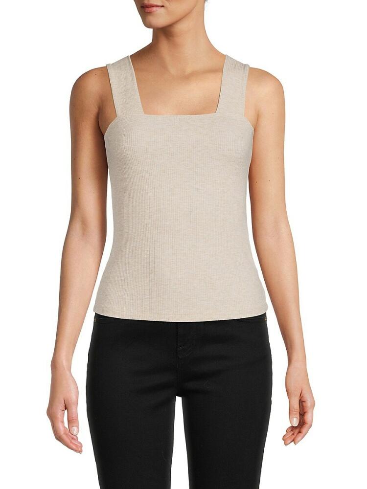 Renee C. Women's Squareneck Ribbed Tank Top - Oatmeal Cover