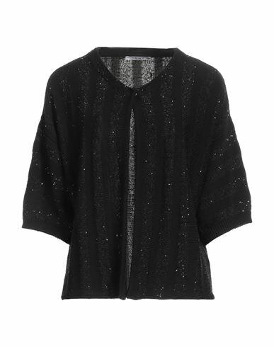 Kangra Woman Cardigan Black Cotton, Polyamide, Polyester Cover