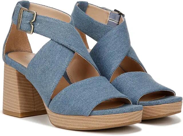 Dr. Scholl's Maya Block Heel Sandal (Blue Denim) Women's Sandals Cover