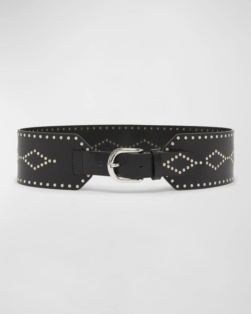 Isabel Marant Lucie Studded Wide Leather Belt Cover