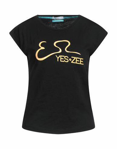 Yes Zee By Essenza Woman T-shirt Black Cotton Cover