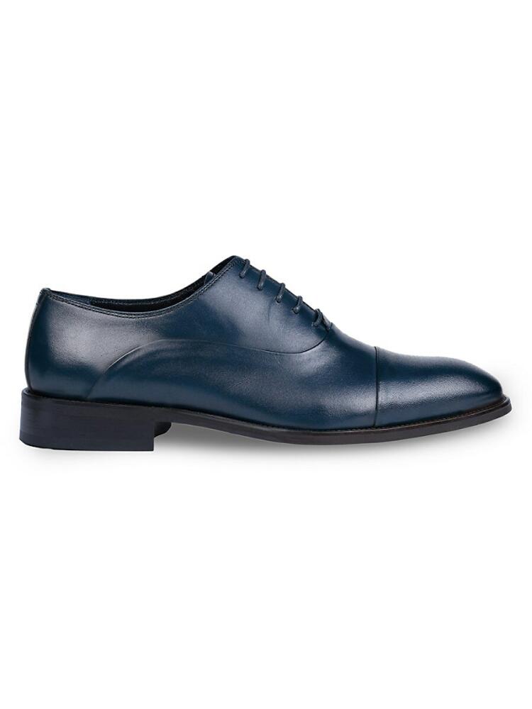 Vellapais Men's Gambo Leather Derby Shoes - Navy Blue Cover