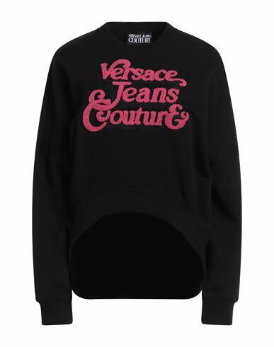 Versace Jeans Couture Woman Sweatshirt Black Cotton, Elastane Cover