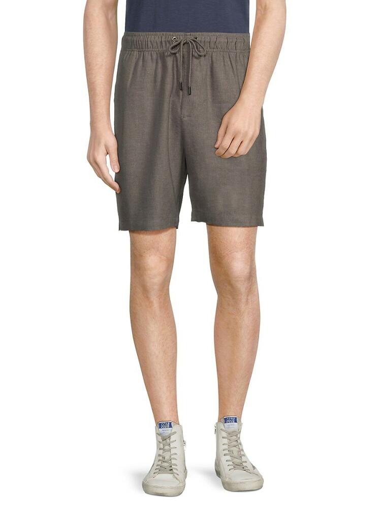 Onia Men's Drawstring Linen Blend Shorts - Charcoal Grey Cover