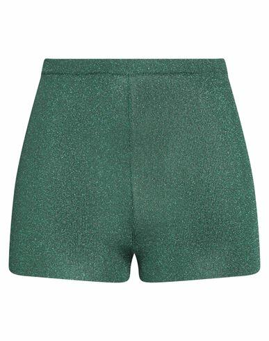 Valentino Garavani Woman Shorts & Bermuda Shorts Green Viscose, Metallic fiber, Polyester Cover