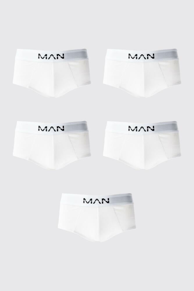 boohoo Mens 5 Pack Man Dash Briefs - White Cover