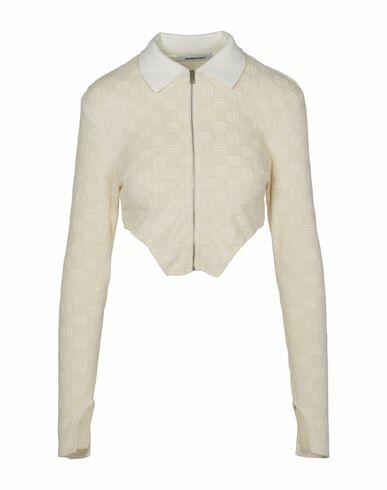 Ambush Monogram Jacquard Cropped Jacket Woman Jacket White Cotton, Polyamide Cover