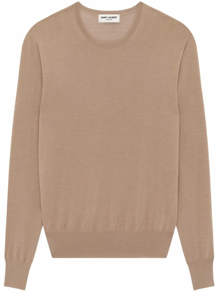 Saint Laurent crew-neck fine-knit jumper - Neutrals Cover