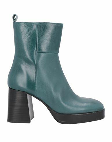 Elvio Zanon Woman Ankle boots Deep jade Soft Leather Cover