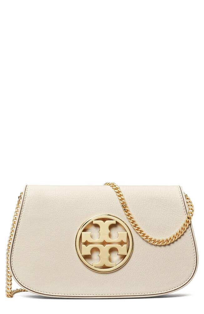 Tory Burch Reva Leather Clutch in New Ivory Cover