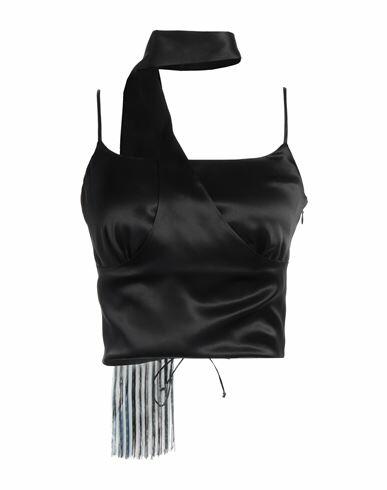 Rochas Woman Top Black Silk, Acetate Cover