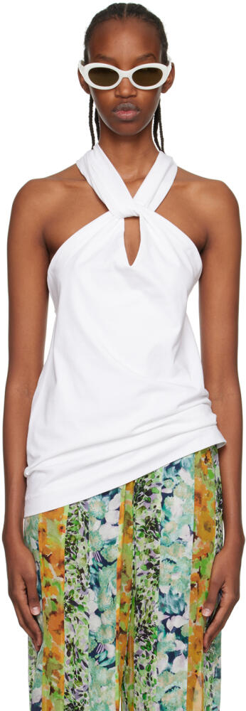 Dries Van Noten White Halter Tank Top Cover