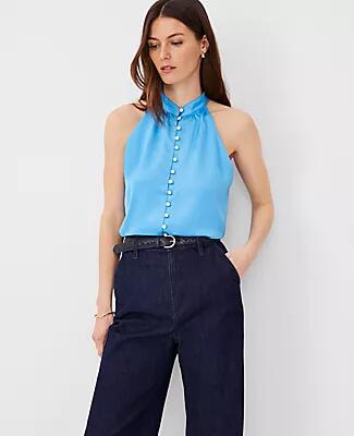 Ann Taylor Button Halter Top Cover