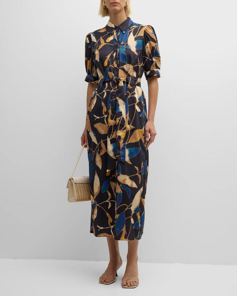 Finley Harper Floral-Print Column Midi Shirtdress Cover