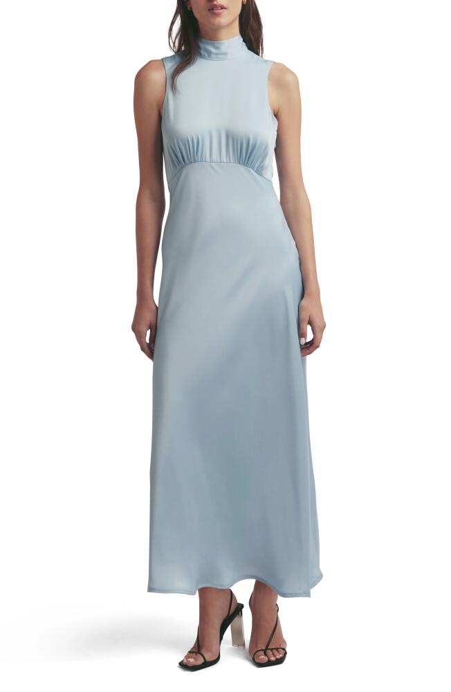 Favorite Daughter The Whisk Me Away Satin Dress in Sky Blue Cover